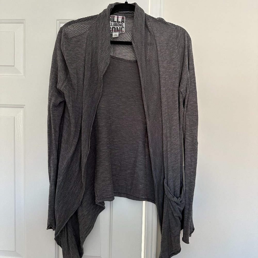 BILLABONG Grey Open Cardigan